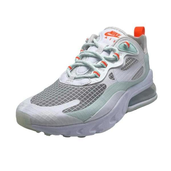 Nike Womens/Ladies Air Max 270 React Trainers - White/Light Blue/Orange - 