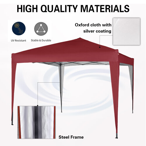 3x3m Pop up Gazebo Outdoor Patio Canopy Tent Red 5