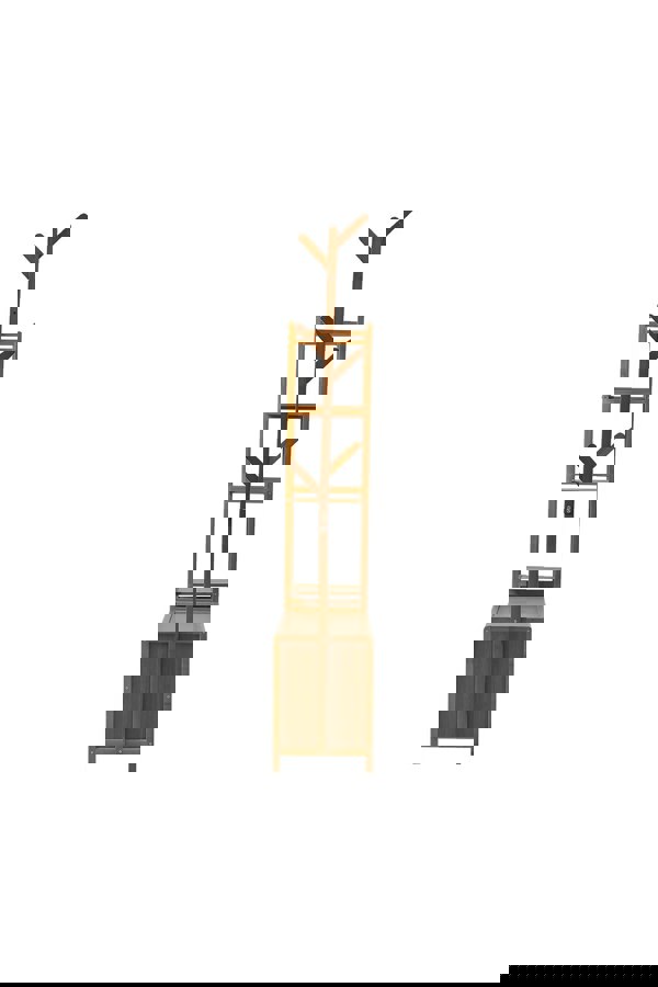 Living and Home 162CM Bamboo Clothes Garment Rack with Storage Shelves Bedroom Classic Style