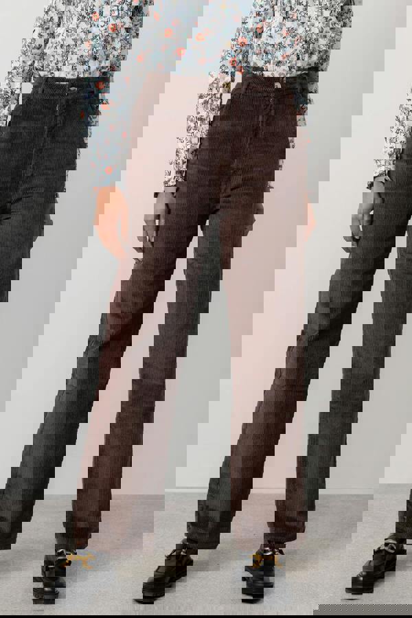 Strachan Stretch Cord Wide Leg Trouser Chocolate | Lily and Me Clothing