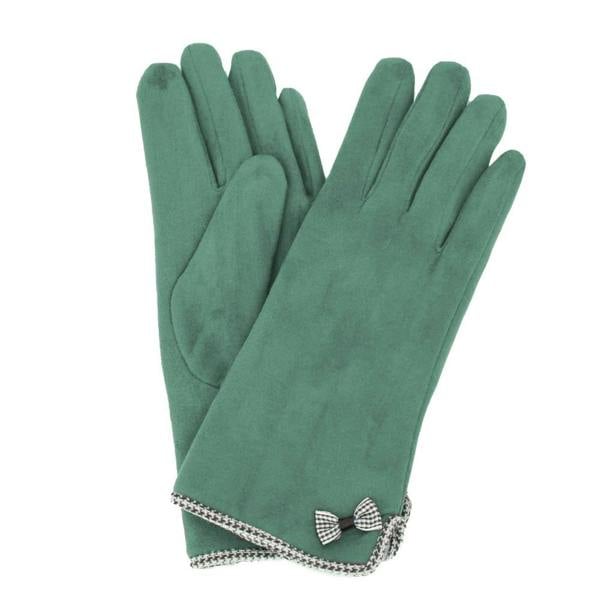 Eastern Counties Leather Womens Gaby Faux Suede Touch Screen Gloves - Duck Egg