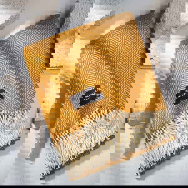 Evening Tales - Pure New Wool Blanket - Traditional Herringbone - Toffee - Heating & Plumbing London - Throw