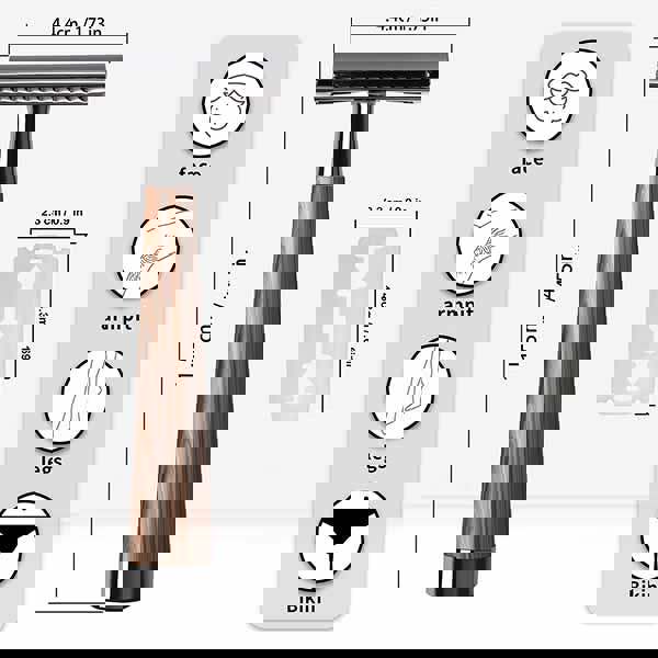 Leaper Men’s Wooden Handle Razor Gold