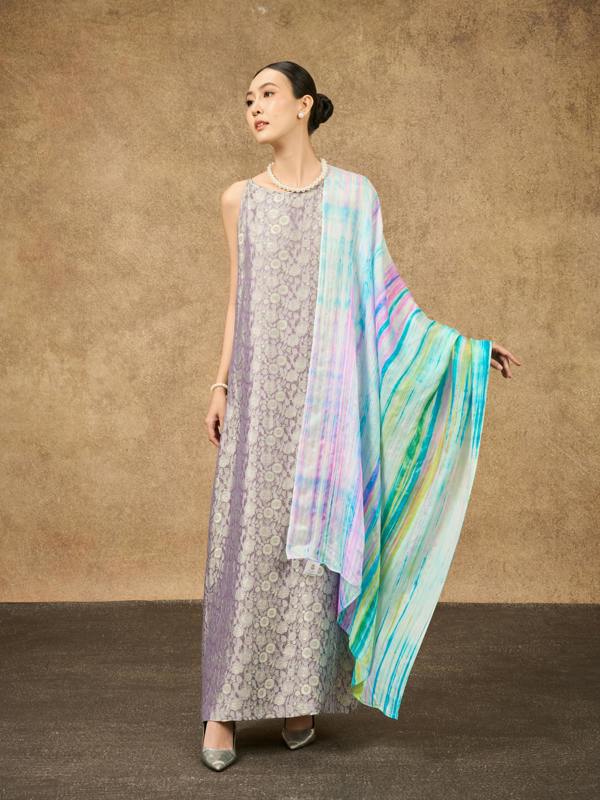 Pastel Rainbow Silk Scarf – Hand-Dyed Mulberry Silk, Beach Wrap & Gift for Her