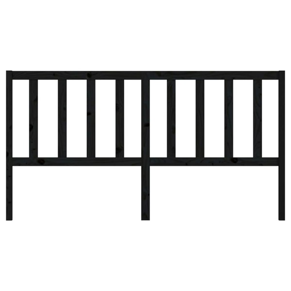 Berkfield Bed Headboard Black 206x4x100 cm Solid Wood Pine
