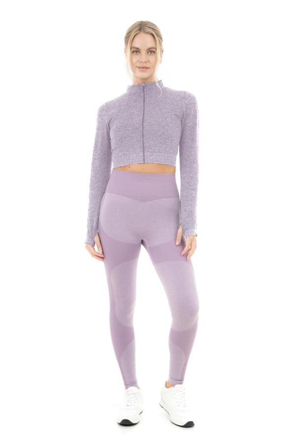 Smart Living Women's Seamless Ribbed Marl Jacket - Purple