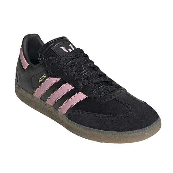 Adidas Womens/Ladies Messi Leather Trainers - Black/Pink/Gum - 
