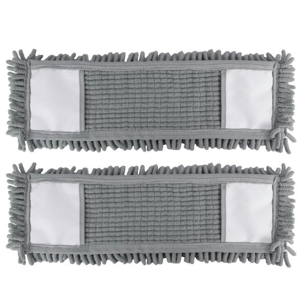 JVL Chenille Mop Replacement Cleaning Pad - Grey x 2