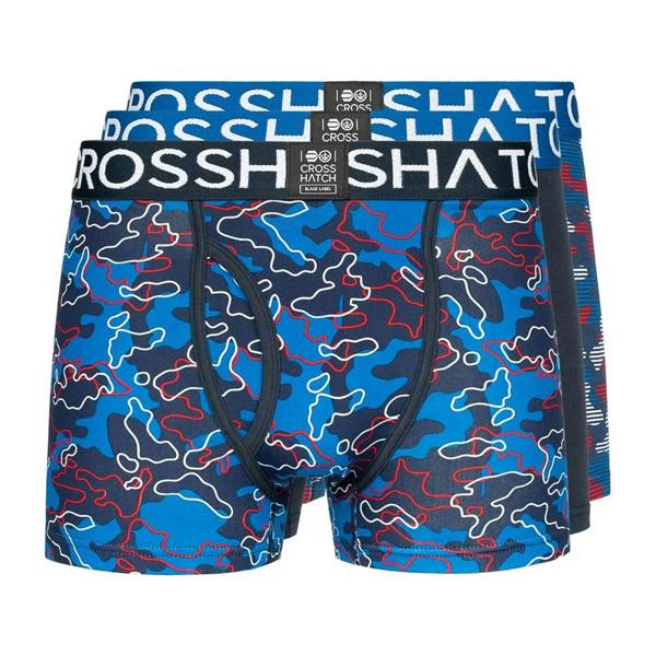 Crosshatch Mens Linamo Open Fly Boxer Shorts - Blue - 