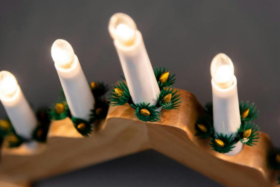 25cm Christmas Nativity LED Candle Bridge with 7 Candles, Pine Effect and Inline Switch image 4