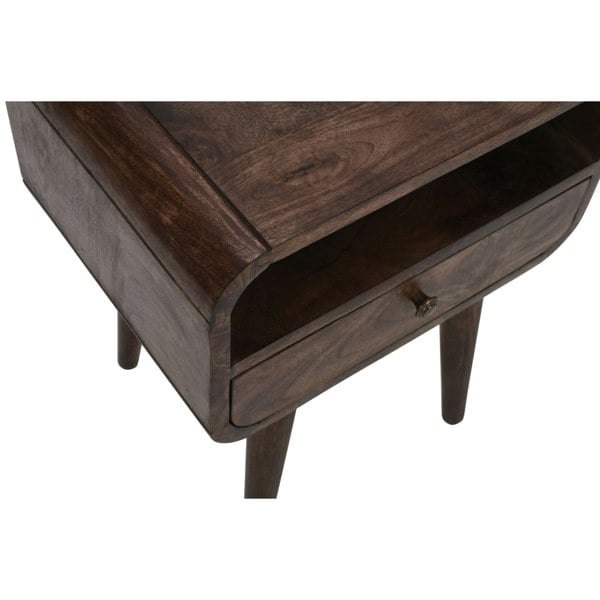 IH Design Winnie Dark Mango Wood Bedside Table with Drawer