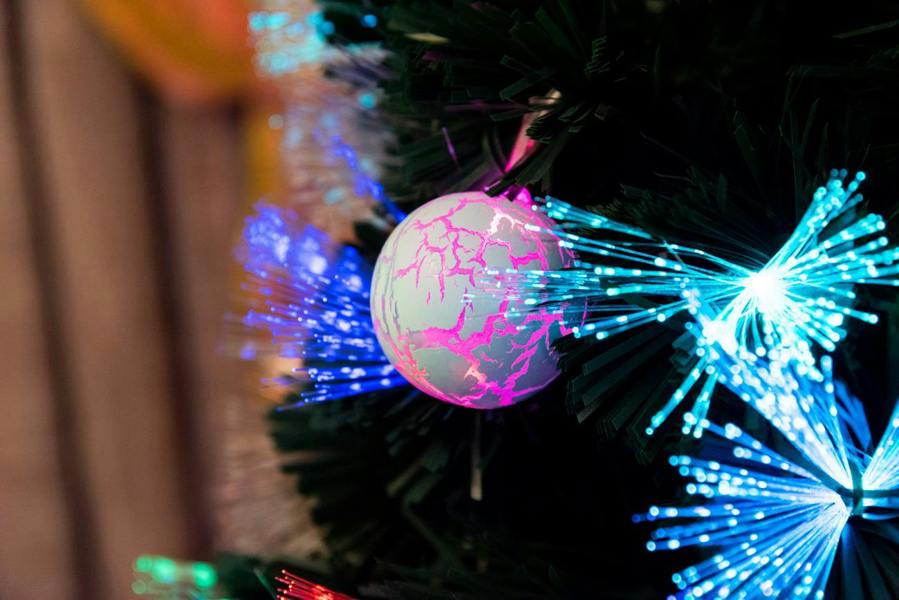 2ft to 7ft Pastel Stars and Baubles Fibre Optic Christmas Trees with LED Lights image 5