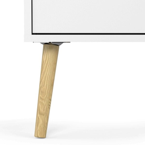 Wyld Haus Sapporo White and Natural Oak Effect Chest 5 Drawers