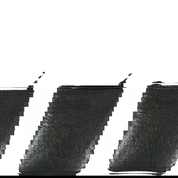 Assots London 'Poppy' Black Full Grain Leather Zip Top Coin Purse