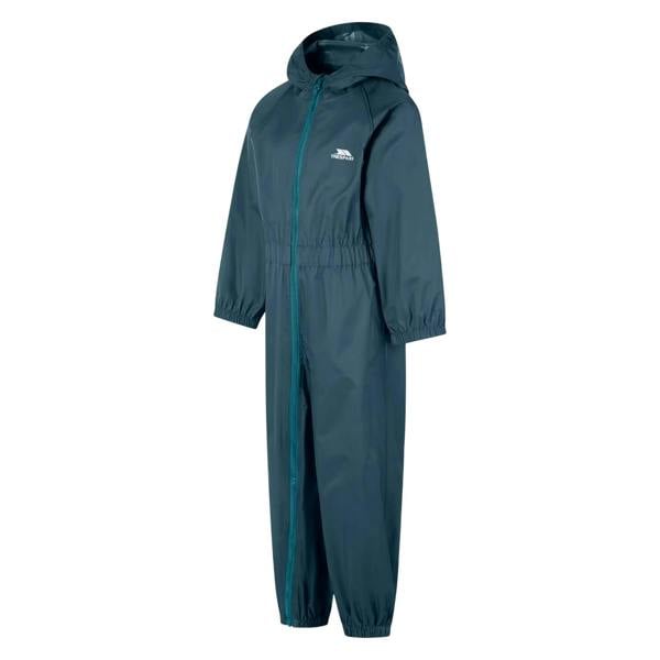 Trespass Childrens/Kids Button Rain Suit - Greensea - 