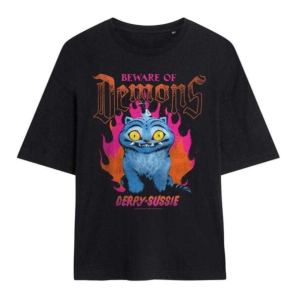 K-Pop Demon Hunters Womens/Ladies Band Derpy & Sussie Oversized T-Shirt - Black