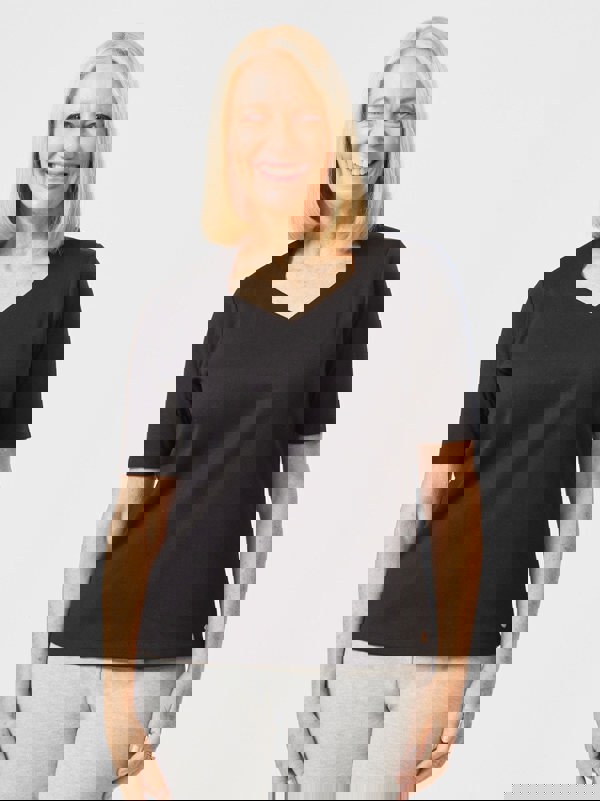 PennyPlain High Back Sweetheart Neck Top - Black