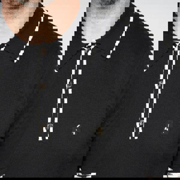 Gabicci V00GM09S Mens Lineker Knitted Polo Gabicci Vintage - BLACK