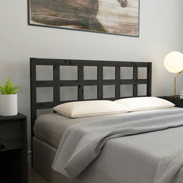 Berkfield Bed Headboard Black 165.5x4x100 cm Solid Wood Pine