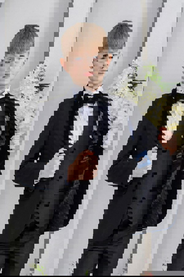 model holding Jasper jacket