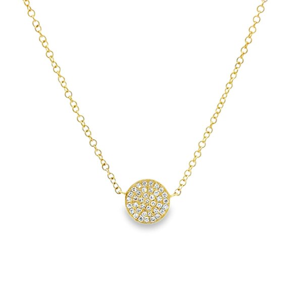 Reeves & Reeves 14ct Solid White Gold Diamond Disc Necklace