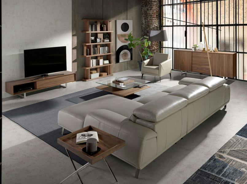 Angel Cerdá TV Stand Walnut and Chromed Steel 3043