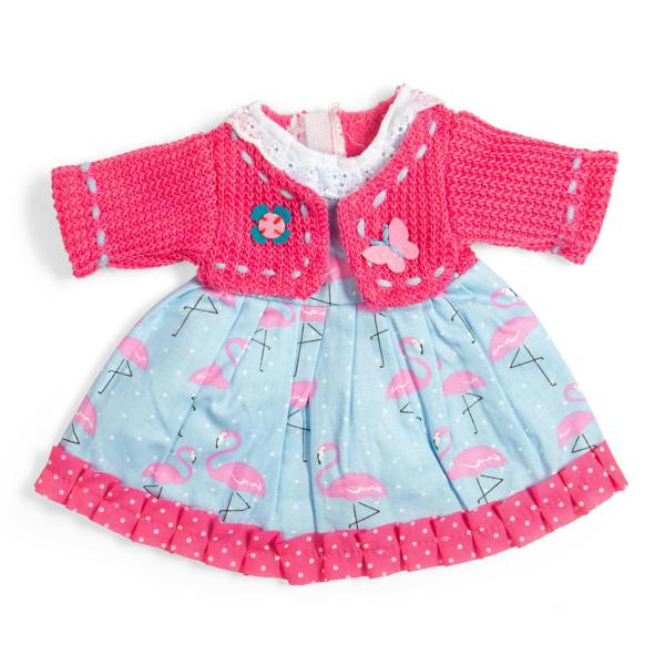 Bigjigs Toys Flamingo Dress with Pink Cardigan for 30cm Rag Dolls (Medium)