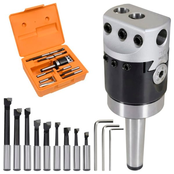 Berkfield 15 Pieces Boring Tool Set 50 mm Boring Head MT2-F1-12
