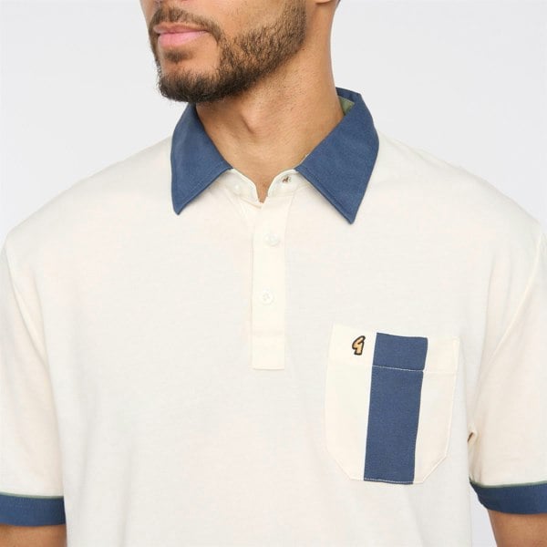 Gabicci G52X15 Mens Short Sleeve Plated Jersey Polo Shirt Gabicci Classic - CREAM