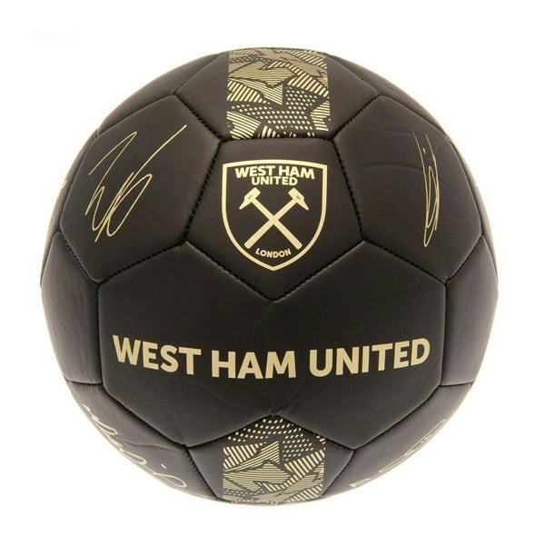 West Ham United FC Signature Football - Matt Black/Gold