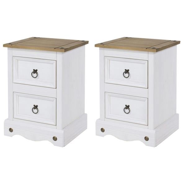 Core Products Set of 2 Corona Brown 2-Drawer Petite Bedside Cabinets