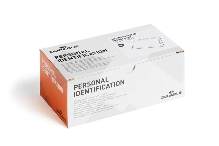 Durable Permanent High Security ID Card Holders for Lanyards | 10 Pack | Clear