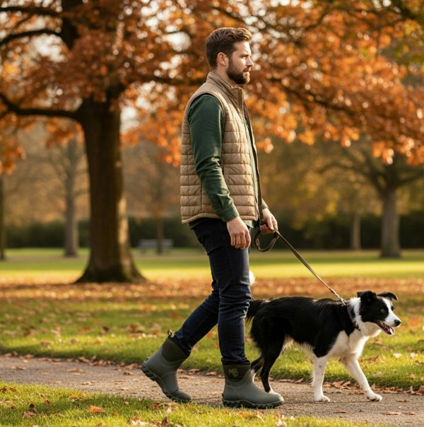 Mud Dogs RUTLAND SHORT Unisex Neoprene Wellington Boots Olive
