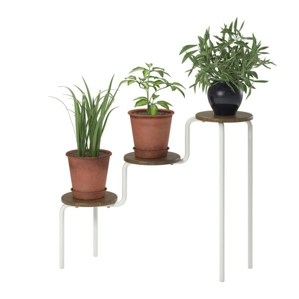 Dorel Home Webster Plant Stand with 3 Shelves White/Walnut