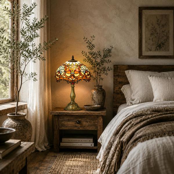 Wyld Haus Capitti Glass And Metal Multicoloured Stained Glass Table Lamp With Zinc Alloy Base
