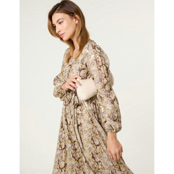 Blue Vanilla Snake Print Long Dress