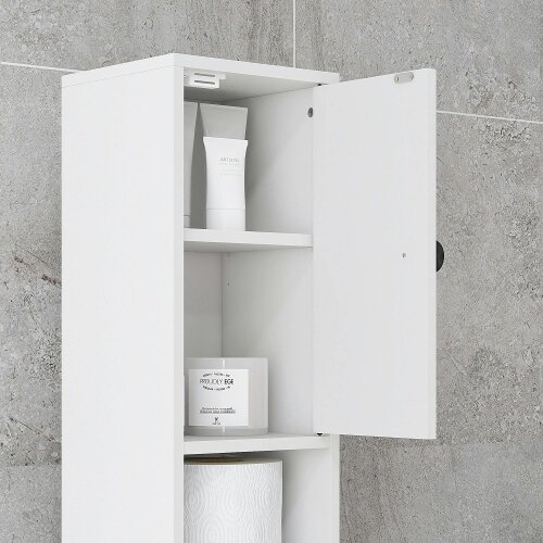 Wyld Haus Lakeva Extra Tall Slim Bathroom Storage Cabinet With Multi Layer Internal Compartments White