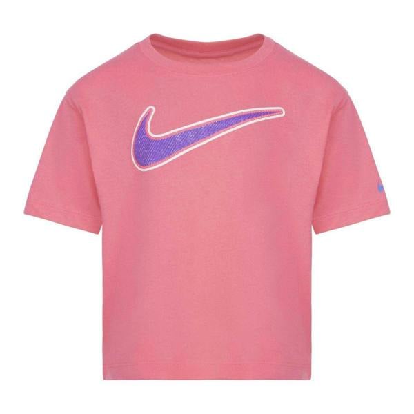 Nike Girls Swoosh Varsity T-Shirt - Pink