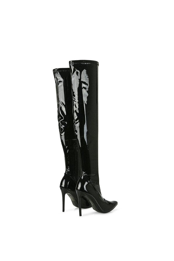 XY LONDON Over The Knee Thigh High Heeled Boots With Zip