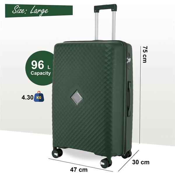 Infinity Luggage Dual 4 Wheel Robust Lightweight TSA Hard Shell Suitcase Luggage Travel Bags Set