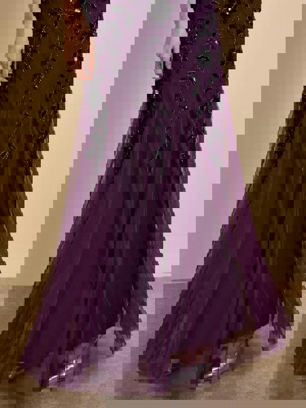 GWD Kelly Purple Embellished Maxi Dress