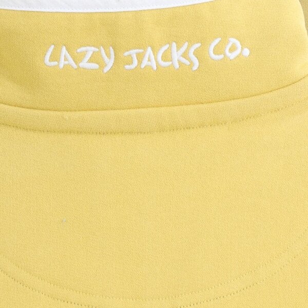 Lazy Jacks LJ3 - Supersoft 1/4 Zip Sweatshirt - Lemon With White Trim
