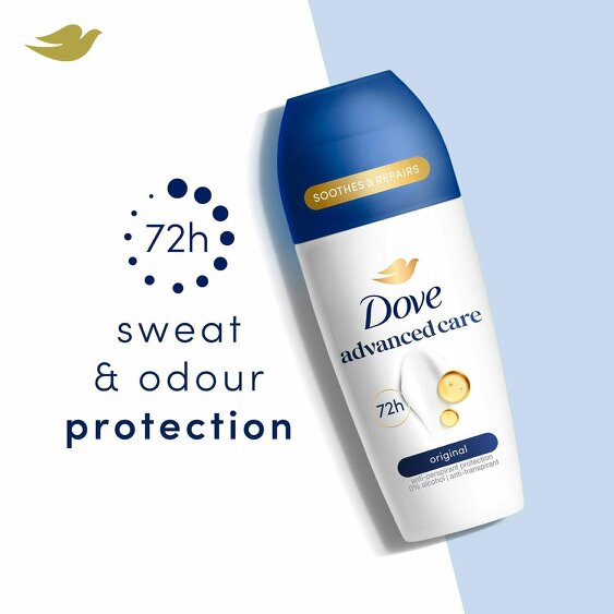 Dove Roll On Deo Go Fresh Original 72H Lasting Women's Anti-Perspirant 50ml, 6pk