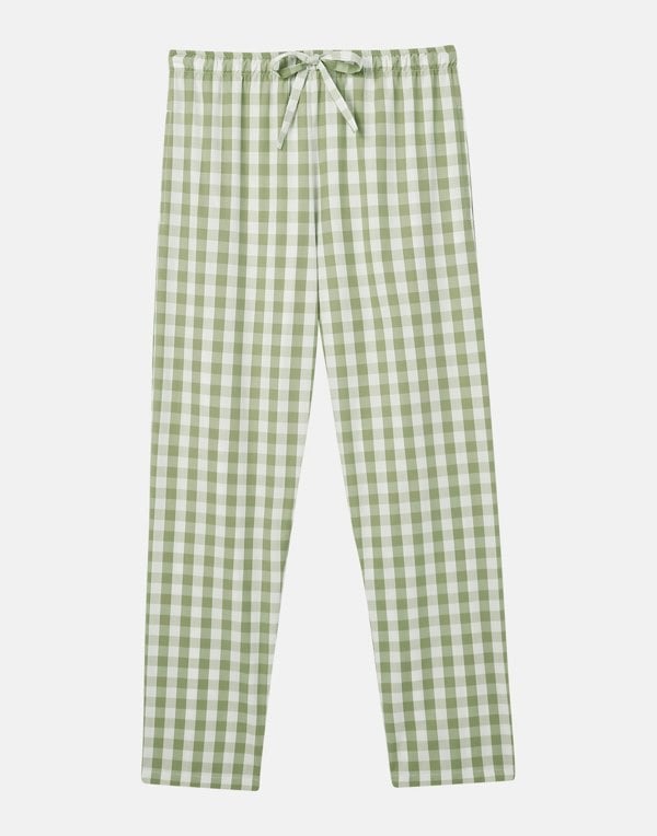 British Boxers Women's Crisp Cotton Pyjama Set - Field Green Gingham