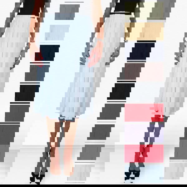 Paulo Due Women's 26" Elasticated Soft Flared Midi Skirt