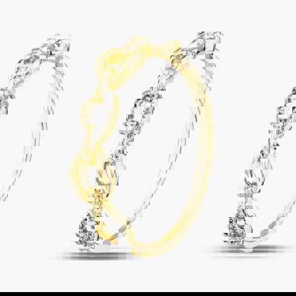 T. H. Baker 9ct Yellow Gold 0.05ct Brilliant Cut Diamond Oval Linked Ring THR29151-05GR (YG)