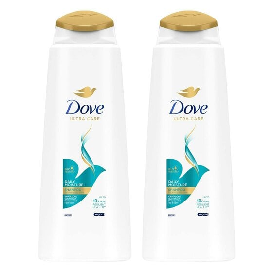 Dove Ultra Care Shampoo - Daily Moisture 2x400 ml, Bio Restore Technology