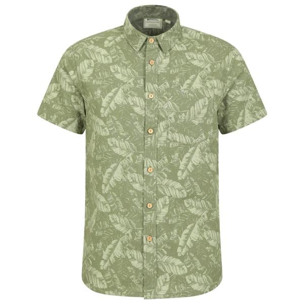 Mountain Warehouse Mens Tropical Short-Sleeved Shirt - Dark Green - 