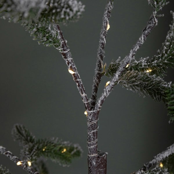 Samuel Alexander 5ft (1.5m) Light up Green Snowy Noel Christmas Tree with Stand and Warm White LEDs