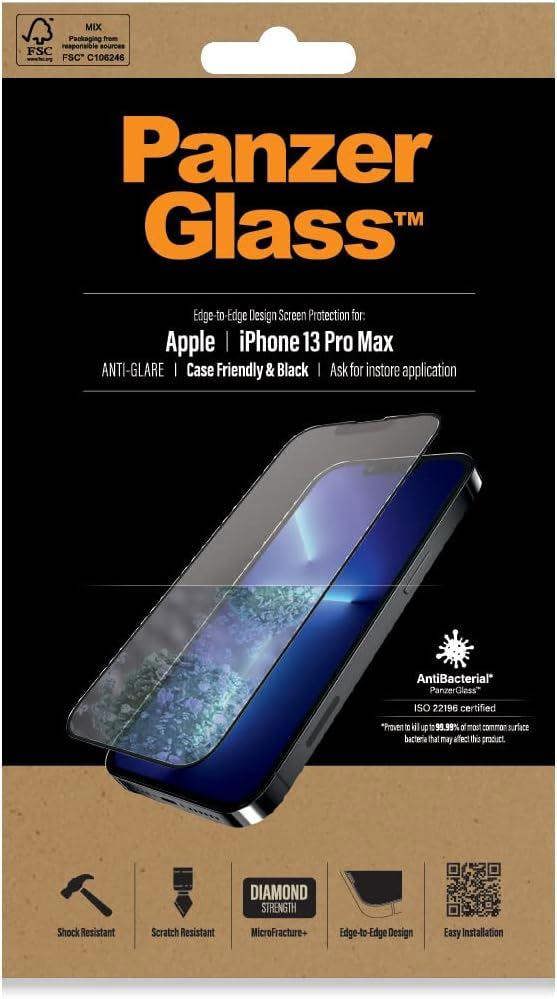 PanzerGlass Panzer Glass Edge to Edge Design Screen Protection for iphone 13 Pro Max 6.7" Black - 2755